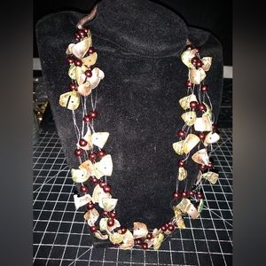 Bohemian Multi Strand Necklace with Shells & Beads, Looks Like Berries i…